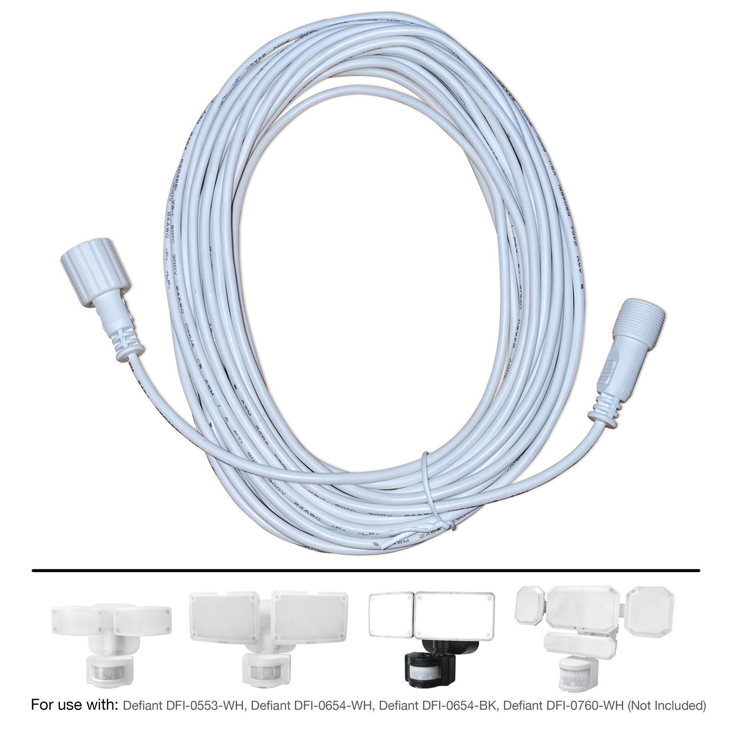 30' Extension Cord for Defiant Solar Security Light (Models#: DFI