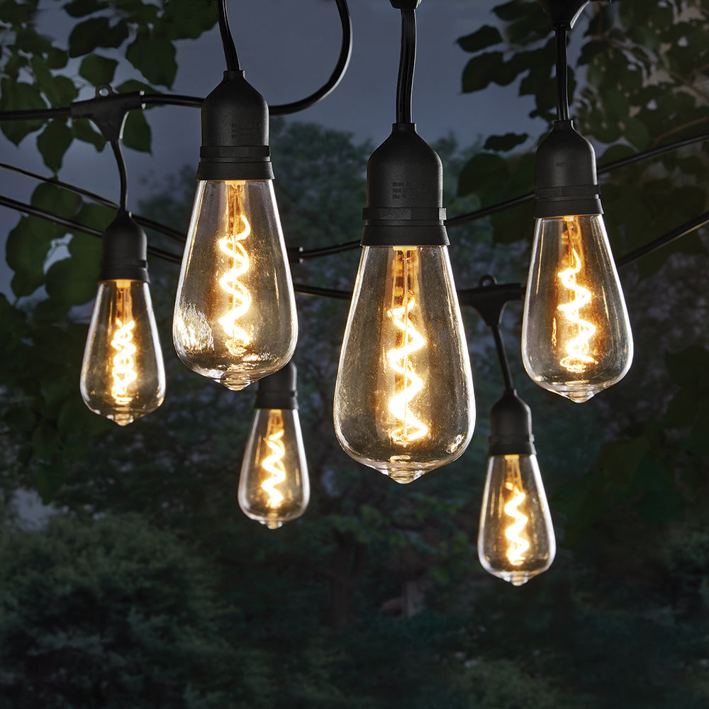 Novolink 12-Light 24 ft. Indoor/Outdoor Plug-in LED String Light, w/ S ...
